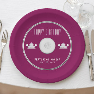 Music CD Birthday Party Paper Plate
