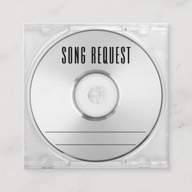 Music CD Case Song Request Enclosure Card (Front)