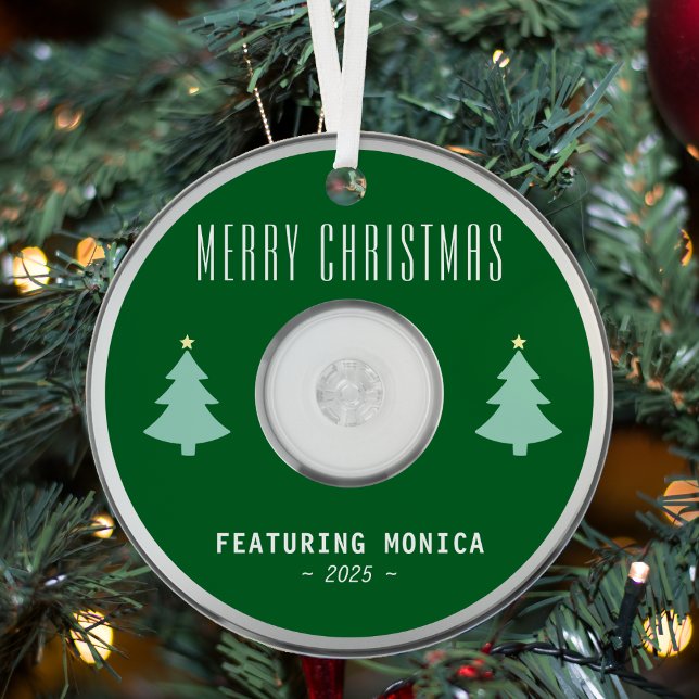 Music CD Photo Green Christmas Tree Metal Ornament (Music CD Photo Green Christmas Tree Metal Ornament
)
