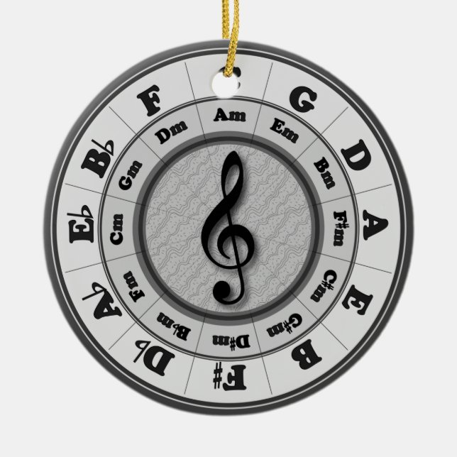 Music Circle of Fifths Ceramic Ornament (Front)