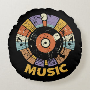 music classic retro round pillow