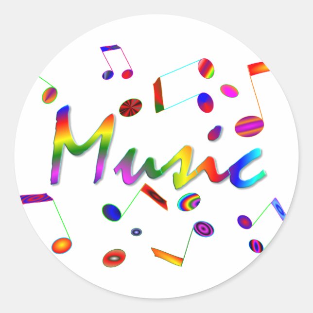 Music Classic Round Sticker (Front)