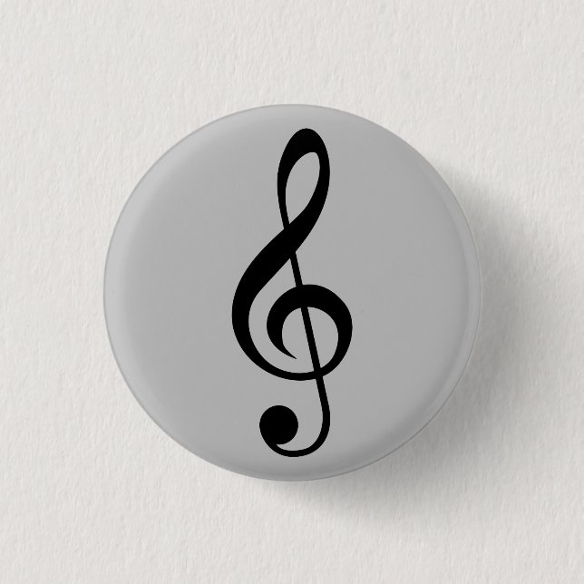Music Clef Badge 1 Inch Round Button (Front)