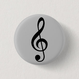 Music Clef Badge 1 Inch Round Button