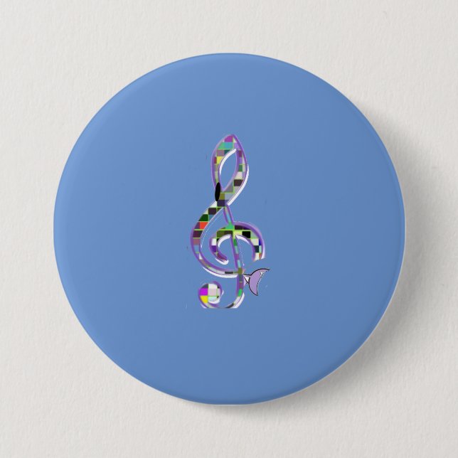 Music CLef G 3 Inch Round Button (Front)