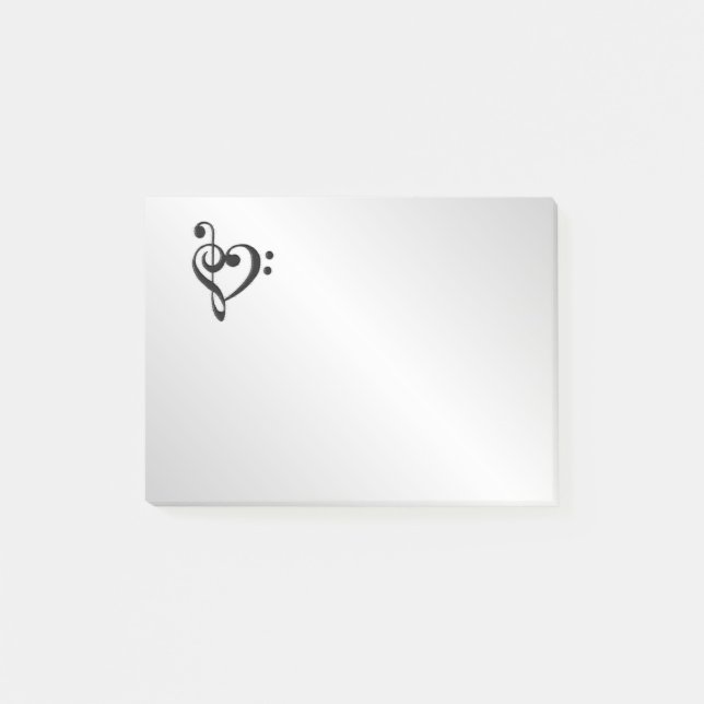 Music Clef Heart Post-it Notes (Front)