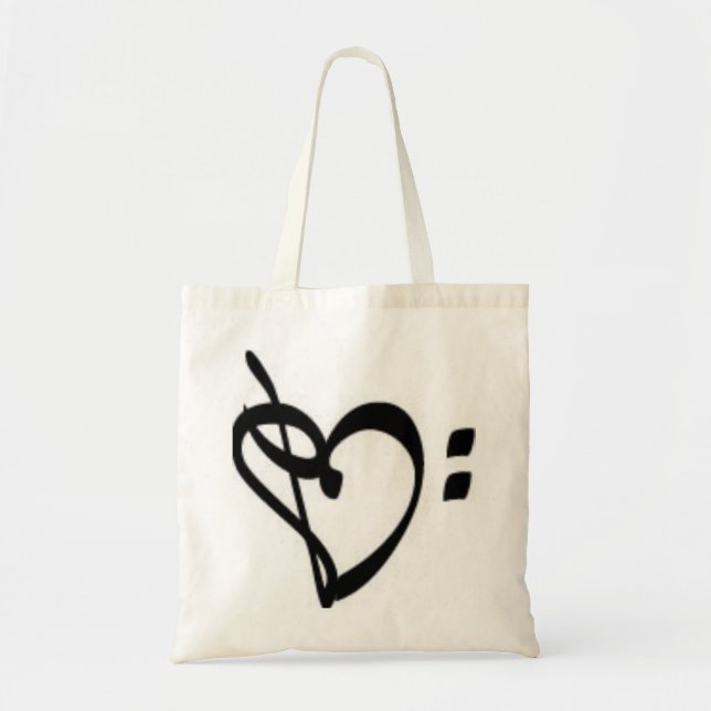 Music Clef Heart Tote (Front)
