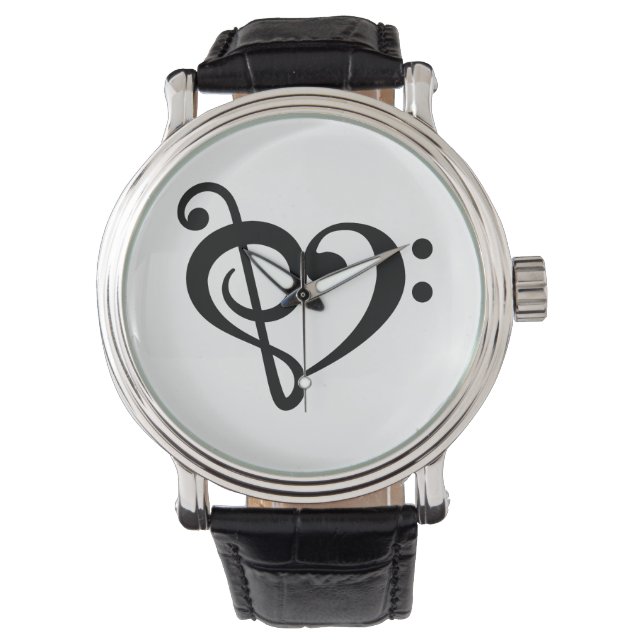 Music Clef Love Heart Watch (Front)