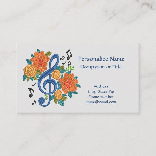 Music Clef Note Musical Song Dance Musician Business Card (Front)