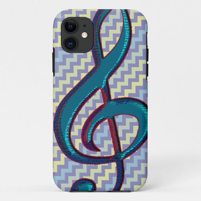 music clef note symbol on chevron Case-Mate iPhone case (Back)