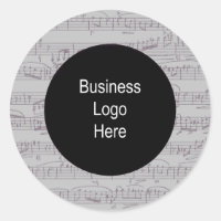 Music Clef Notes Business Logo Classic Round Stic