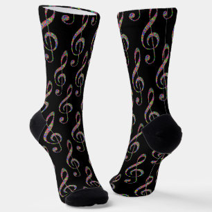 Music Clef Pattern Socks