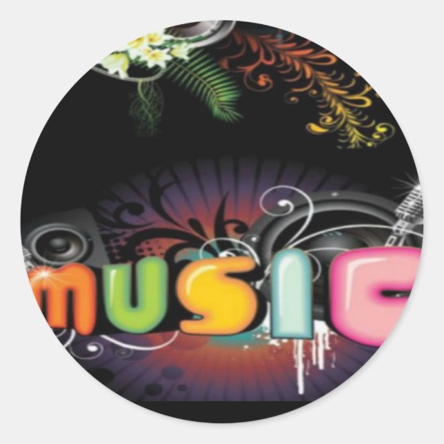 Music Colors Classic Round Sticker (Front)