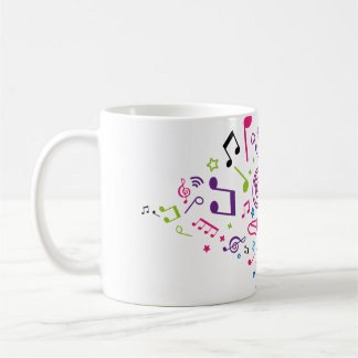 music colour pattern music notes coffee mug