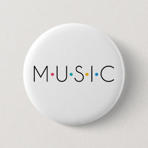 Music Coloured Dots Musician 2 Inch Round Button