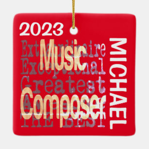 Music Composer Extraordinaire CUSTOM Ceramic Ornament