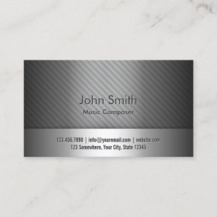 Music Composer Modern Silver Metallic Business Card