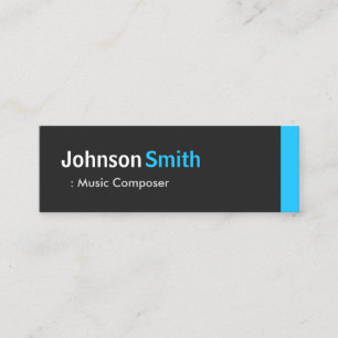 Music Composer - Personal Aqua Blue Mini Mini Business Card