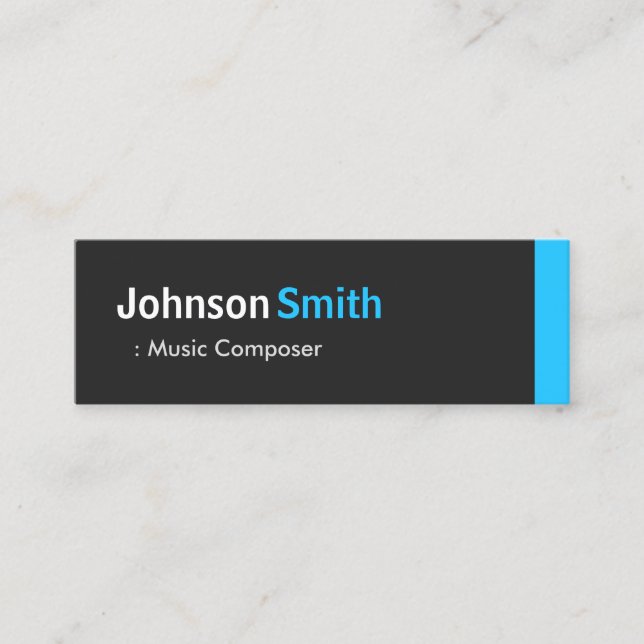 Music Composer - Personal Aqua Blue Mini Mini Business Card (Front)