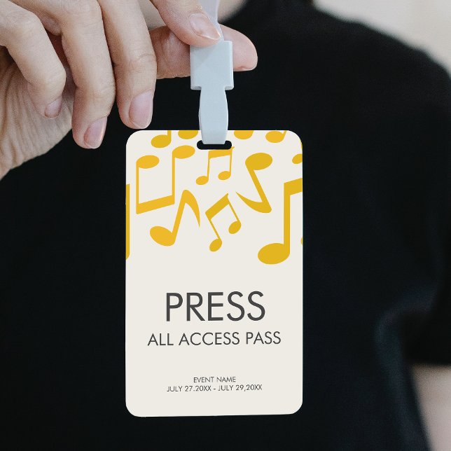 Music Concert Festival All Access Press Pass Badge (Music Concert Festival All Access Press Pass Badge)