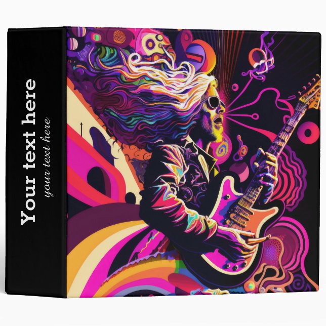 Music Concert Guitarist 3 ring binder (Front/Spine)