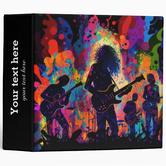 Music Concert Guitarist 3 ring binder (Front/Spine)