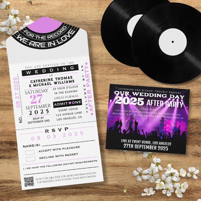 Music Concert VIP Ticket With RSVP Wedding All In One Invitation (Creator Uploaded)