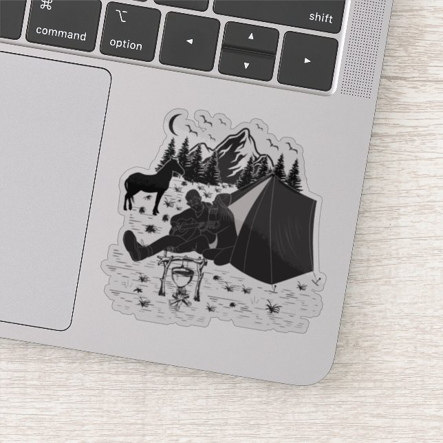 Music couple camping For celebrating valentine's (Detail)