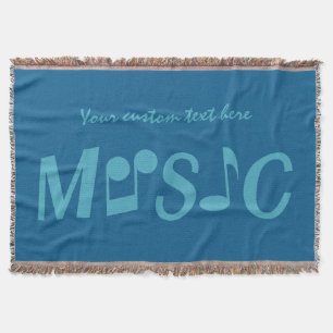 MUSIC custom colour & text throw blanket