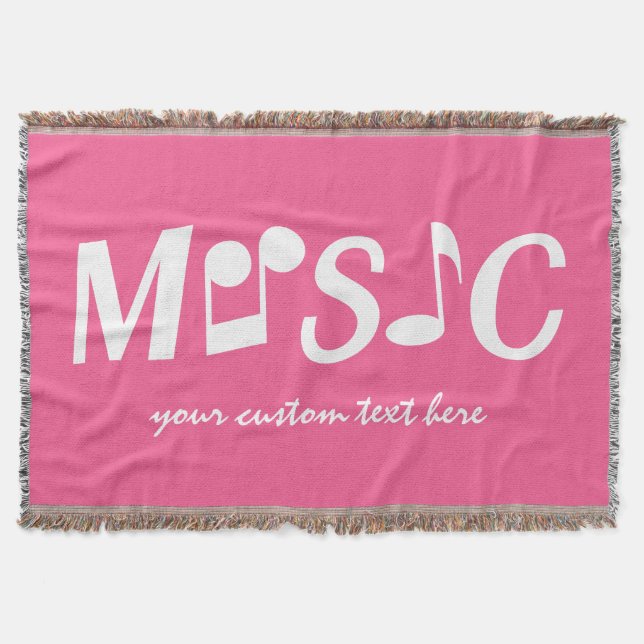 MUSIC custom colour & text throw blanket (Front)