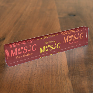 MUSIC custom desk nameplate
