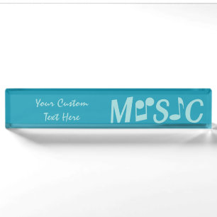 MUSIC custom desk nameplate