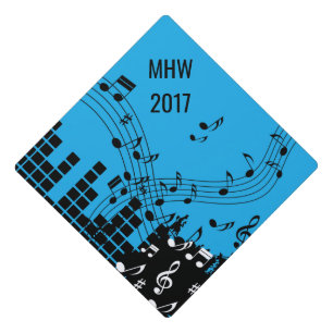 Music custom monogram & year tassel topper