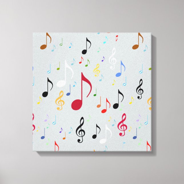 music decor/colourful musical notes canvas print (Front)
