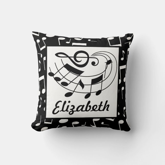 Music Design Personalized Musical Notes Pillow (Front)