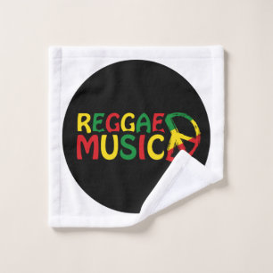 Music design, reggae art wash cloth