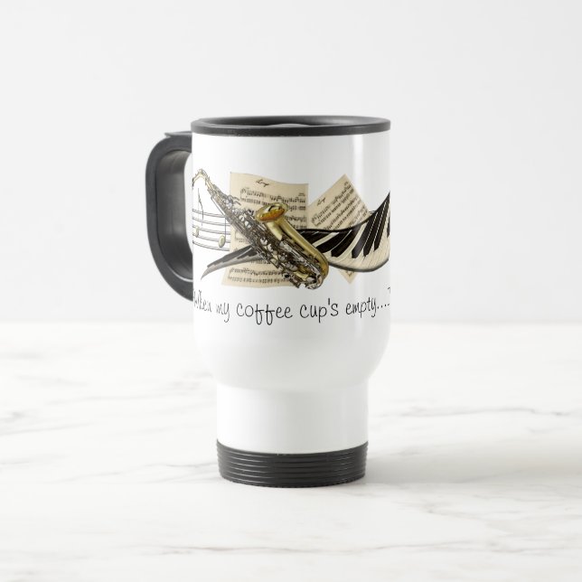 Music Design Travel Mug (Front Left)