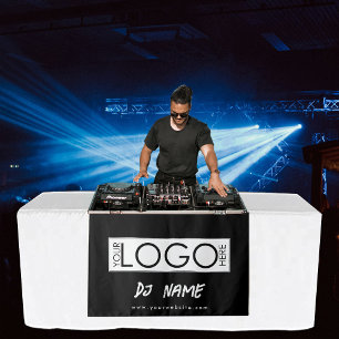 Music DJ Business Logo Modern Table Runner Banner Tapestry