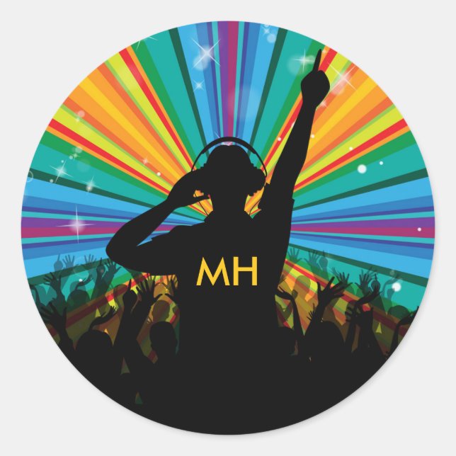 Music DJ custom monogram stickers (Front)