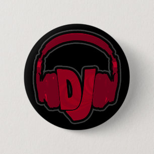 music DJ headphone 2 Inch Round Button