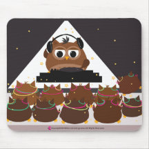 Music DJ Owl Design - Mousepad