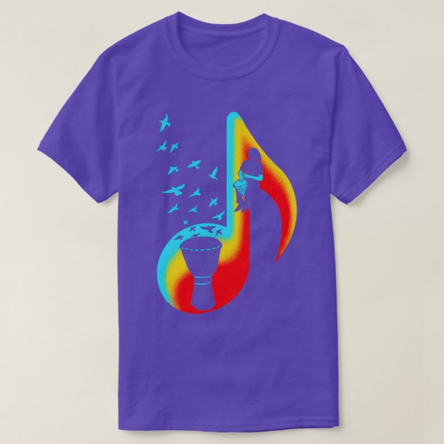 Music Djembe Player  T-Shirt (Design Front)