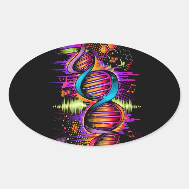 Music DNA Oval Sticker (Front)