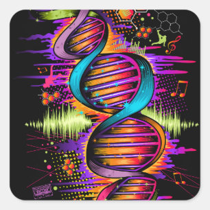 Music DNA Square Sticker