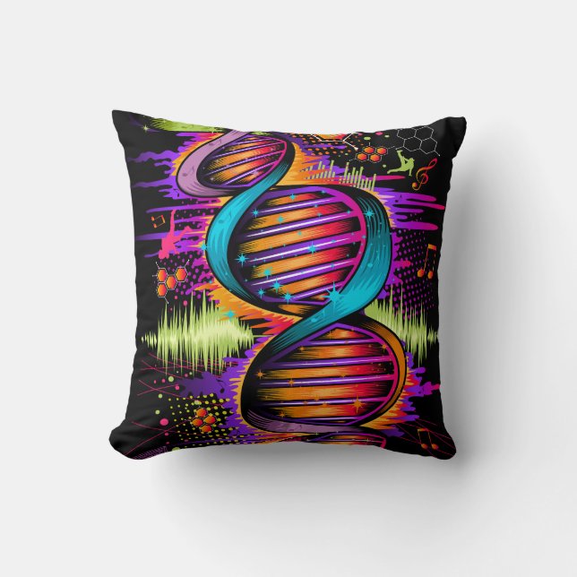 Music DNA Throw Pillow (Front)