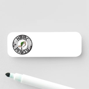 Music driven  name tag