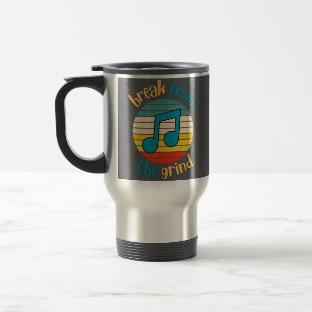 Music Eighth Note Travel Mug (Left)