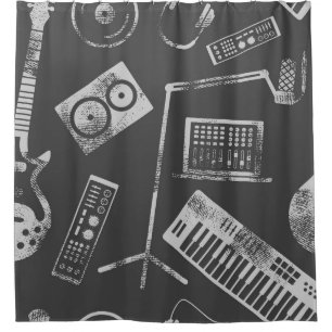 Music elements: vintage seamless background.