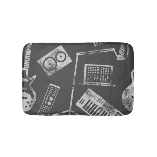 Music elements: vintage seamless background. bath mat