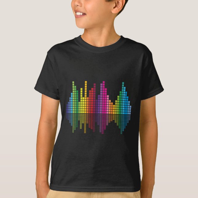 Music Equalizer Colorful Sound Volume Raver T-Shirt (Front)